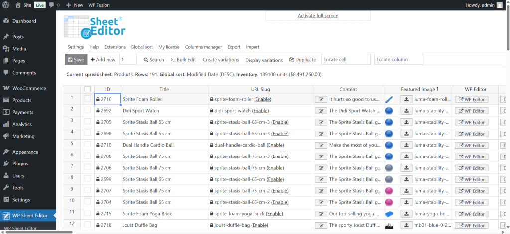 WooCommerce: How to Bulk Edit WP Fusion Product Tags - WP Sheet Editor