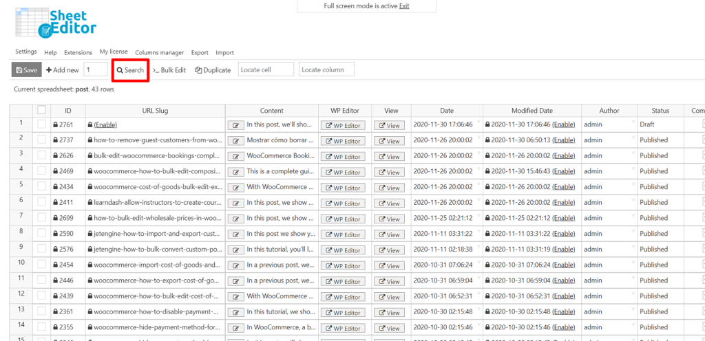 WordPress - How to Bulk Expire Posts Quickly - WP Sheet Editor