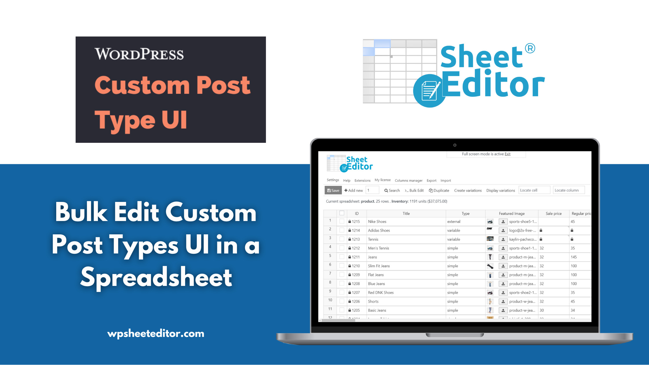 Custom post on sale type ui