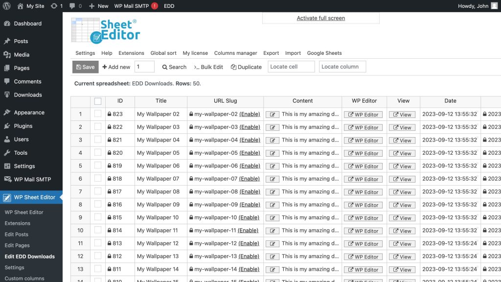 Export and Import Easy Digital Downloads with Google Sheets - WP Sheet ...