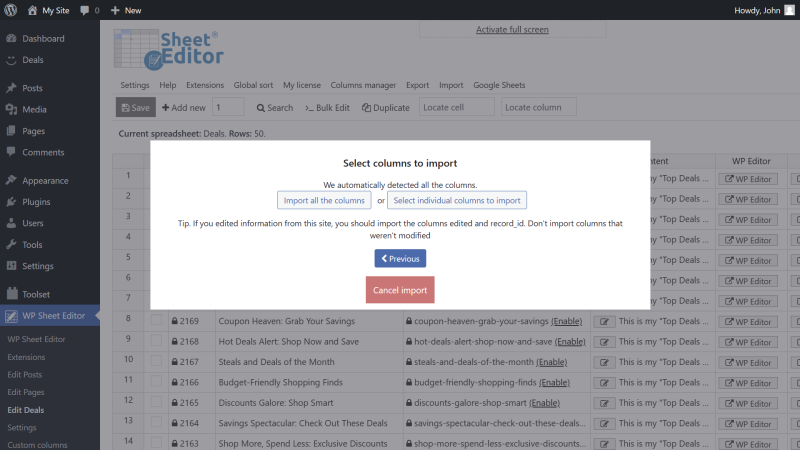 Toolset Types - How to Export and Import with Google Sheets - WP Sheet ...