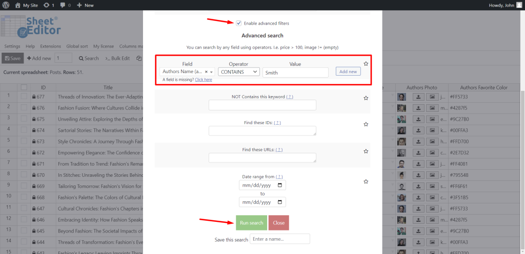 Custom Field Suite - Bulk Edit, Advanced Search, Export, Import - WP ...