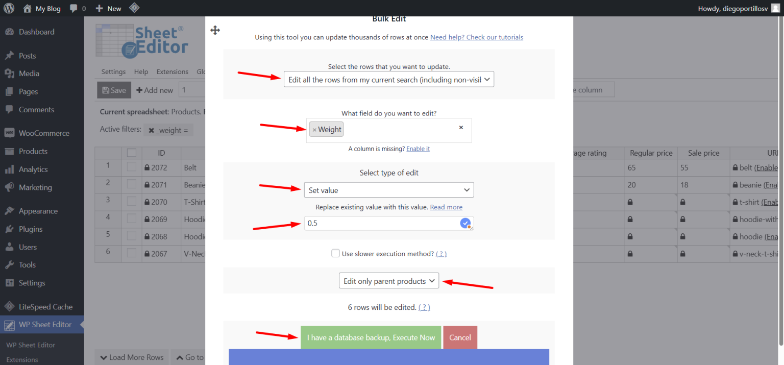 WooCommerce - Bulk Edit Product Dimensions (Weight, Height, Length ...