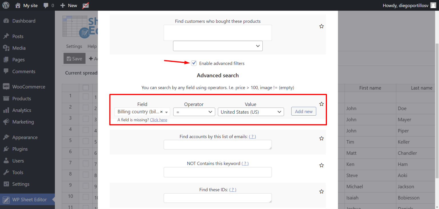 Bulk Edit WordPress Users (Advanced Search, Export, Import) - WP Sheet ...