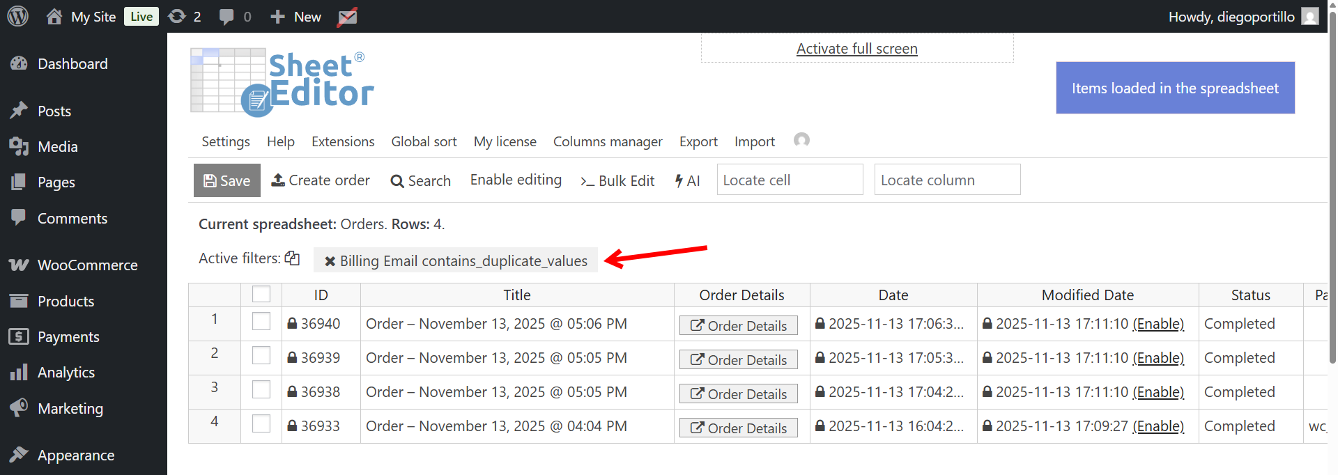 find-woocommerce-orders-placed-same-customer