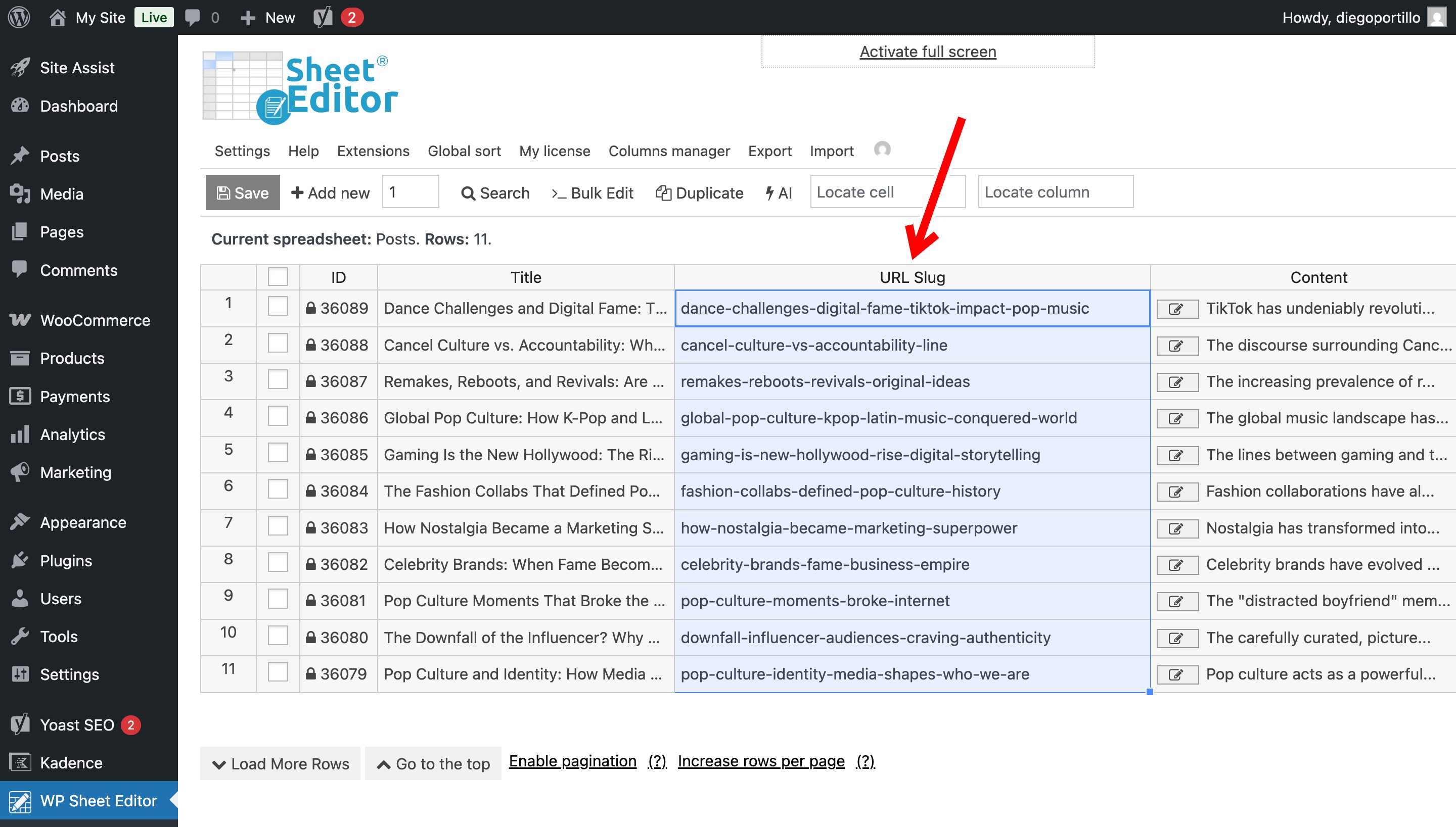 wordpress generate slugs with AI