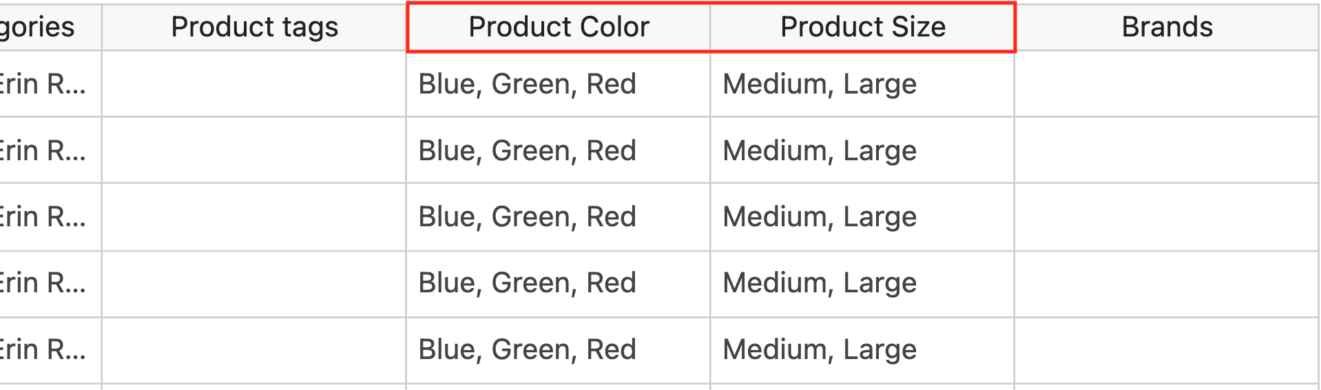 woocommerce attribute columns in wp sheet editor