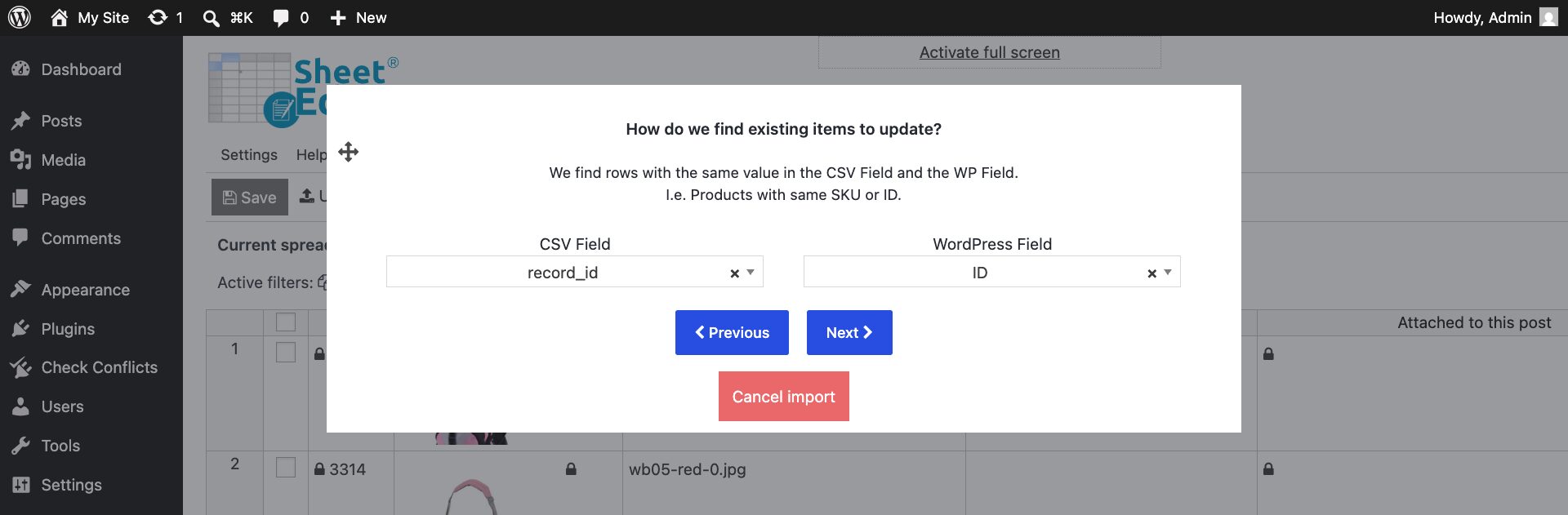 Match CSV record ID with WordPress Media Library ID during import