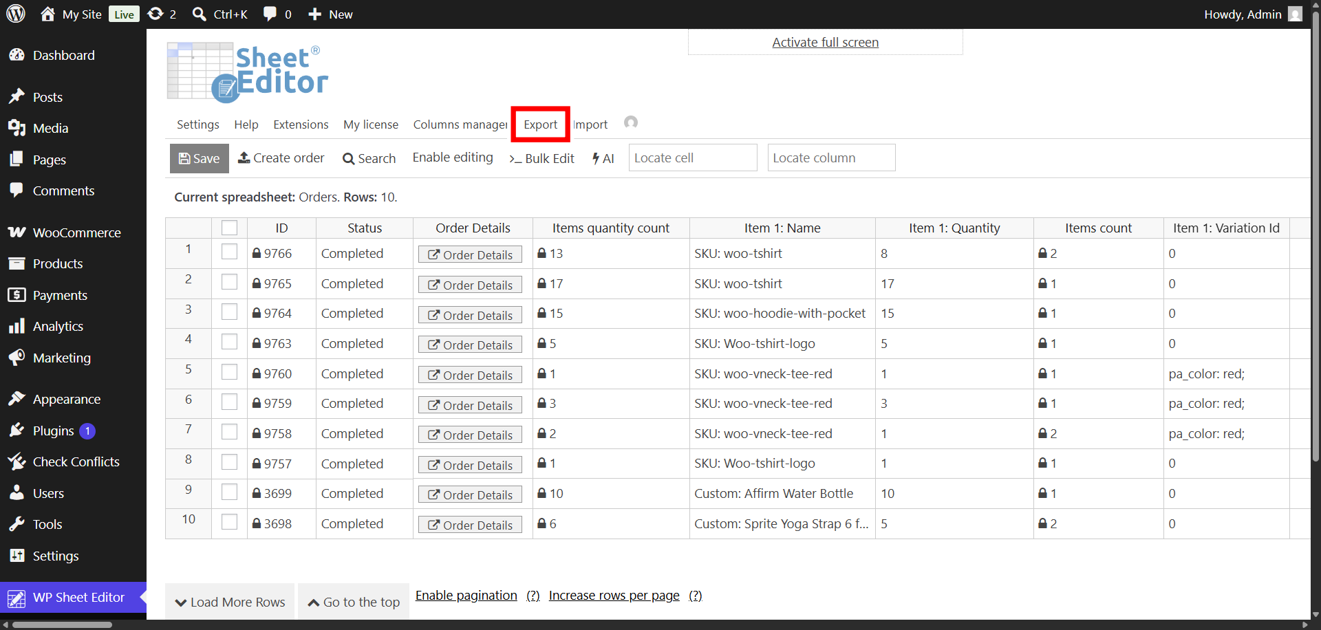 export-order-details-woocommerce-excel